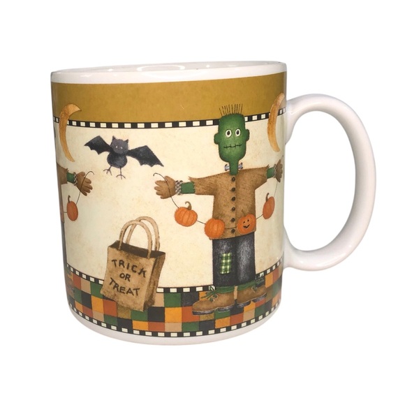 Debbie Mumm Sakura HALLOWEEN Frankenstein Coffee Mug Cup 12 Oz 1998 Harvest - Picture 1 of 4